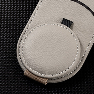 Smart Car Sun Visor Glasses Clip & Card Holder | Compact Organiser (Beige)