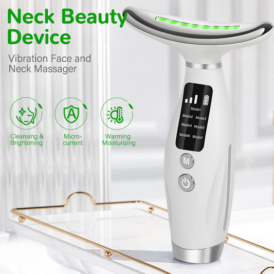 Smart LED Neck Massager with Heat Therapy | 7 Modes USB Rechargeable