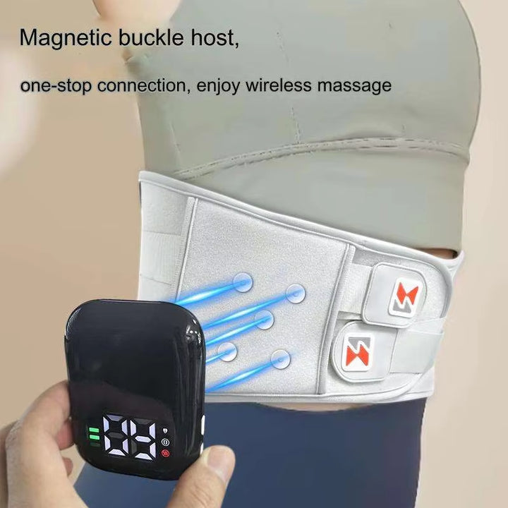 Wireless Heated Waist Massager with Lumbar Support | Smart Back Pain Relief (Dark Blue)