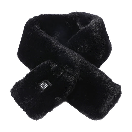 Electric Heated Scarf – Plush Adjustable Neck Warmer with 3 Heat Levels (Black)