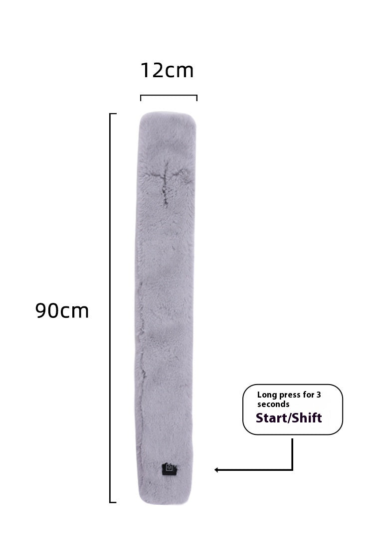 Electric Heated Scarf – Plush Adjustable Neck Warmer with 3 Heat Levels (Black)