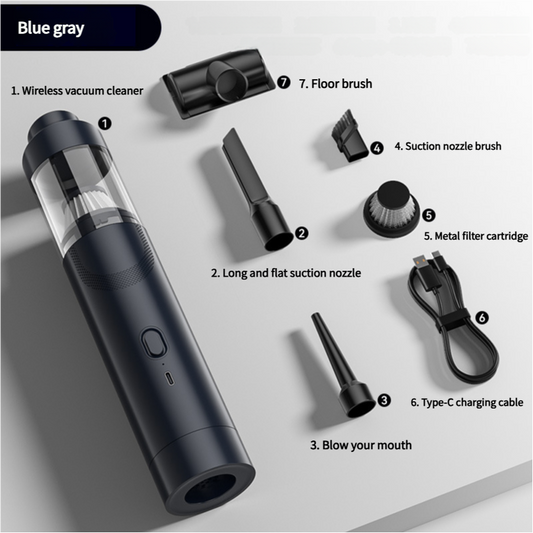 Cordless Handheld Vacuum Cleaner with Blower Function | Compact & Rechargeable (Blue-Grey)