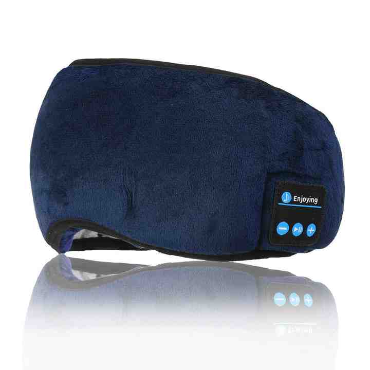 Smart Bluetooth Sleep Eye Mask | Plush Wireless Music Mask (Blue)