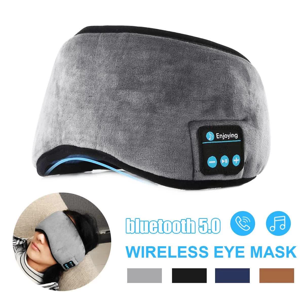 Smart Bluetooth Sleep Eye Mask | Plush Wireless Music Mask (Blue)