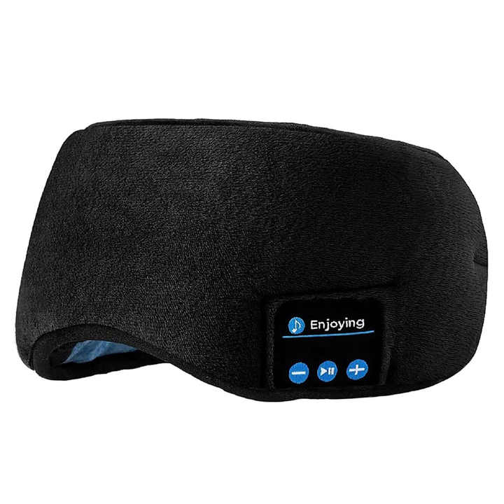 Smart Bluetooth Sleep Eye Mask | Plush Wireless Music Mask (Black)