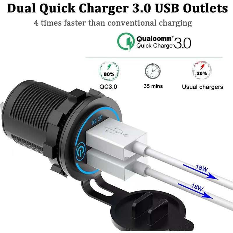 Smart 45W Car USB Charger | Dual QC3.0 Fast Charging Ports (2 PCS)