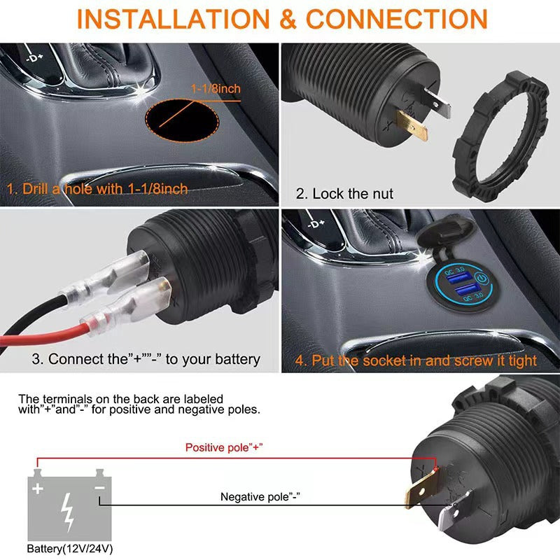 Smart 45W Car USB Charger | Dual QC3.0 Fast Charging Ports (2 PCS)