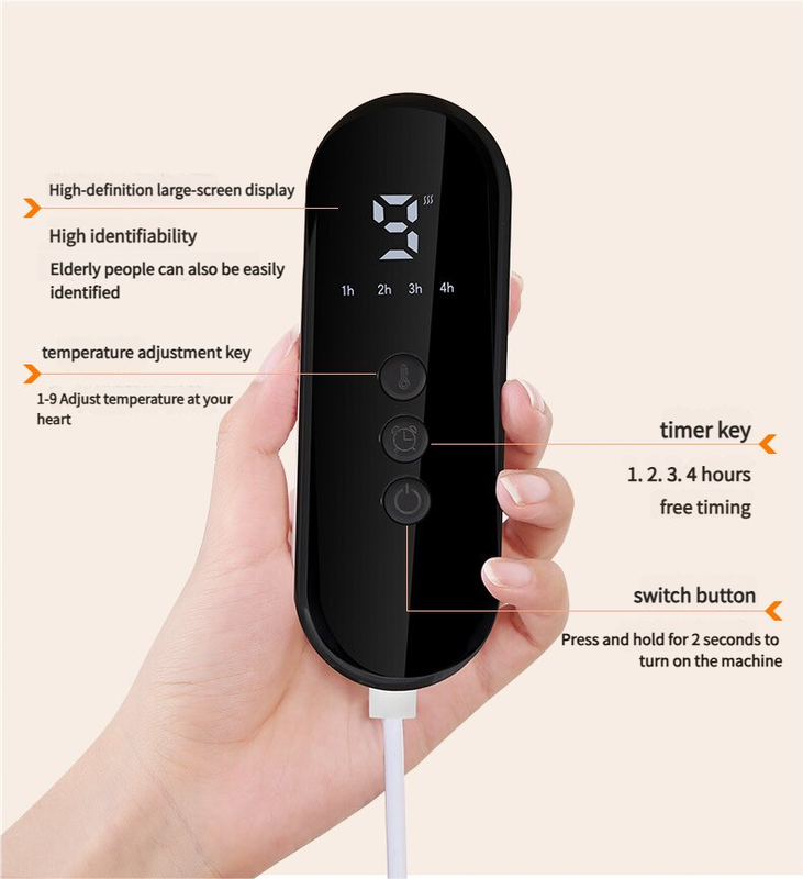 Premium Electric Foot Warmer | 9 Heat Levels & 4 Timer Settings (Grey)