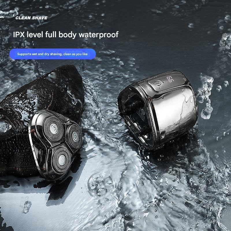 Mini Electric Shaver – Portable & Rechargeable (Silver)