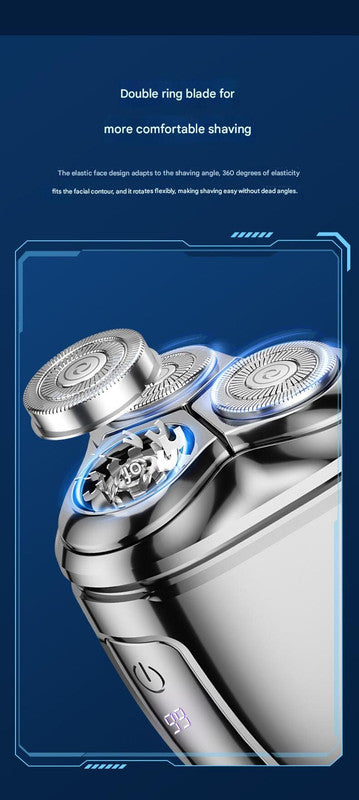 Mini Electric Shaver – Portable & Rechargeable (Silver)