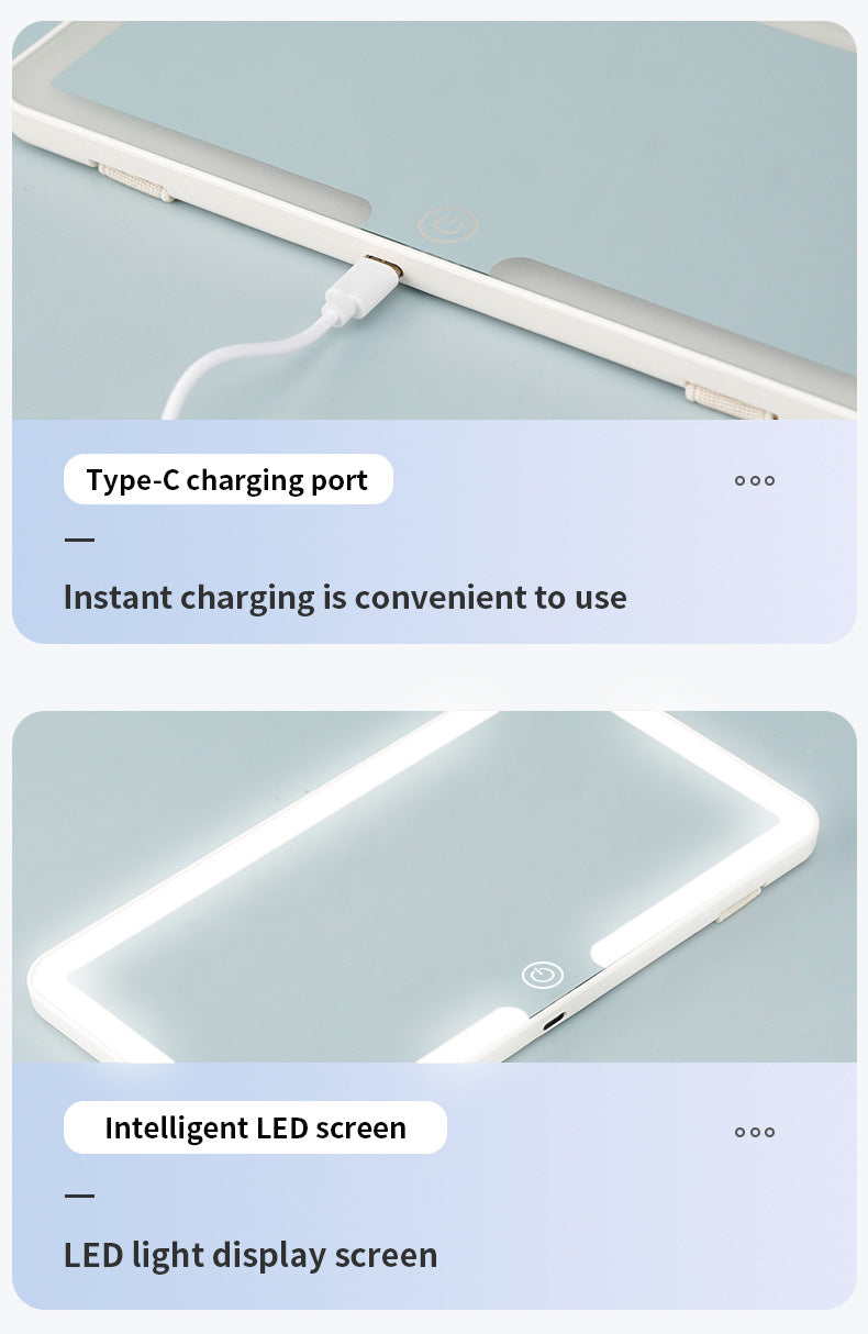 Smart Car Sun Visor Makeup Mirror | LED Light – Tri-Colour Dimming (White)