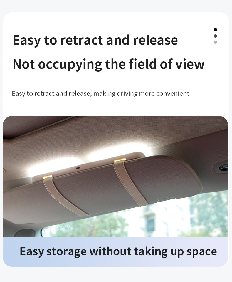 Smart Car Sun Visor Makeup Mirror | LED Light – Tri-Colour Dimming (White)