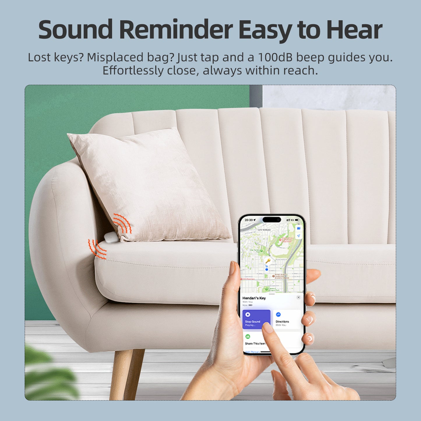 Mini GPS Tracker – Apple Find My Enabled (Square White)