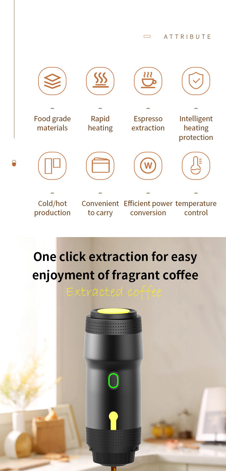 White 3-in-1 Portable Electric Espresso Maker | Rechargeable Travel Coffee Machine