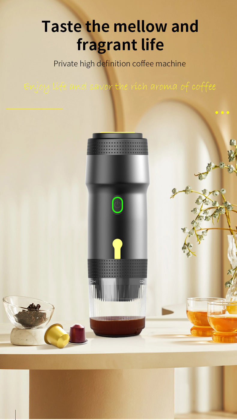 Green 3-in-1 Portable Electric Espresso Maker | Rechargeable Travel Coffee Machine