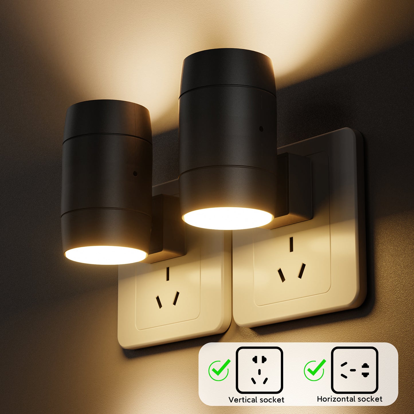 Adjustable Brightness Plug-In Night Light | Rotatable Motion Sensor for Hallway, Living Room & Bedroom
