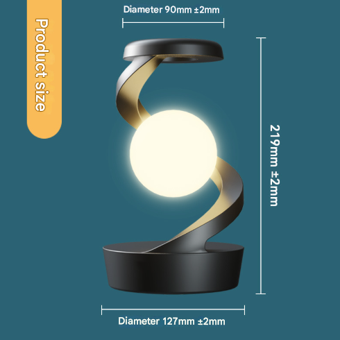 Smart Levitating LED Desk Lamp with Wireless Charger | Spiral Design (White)