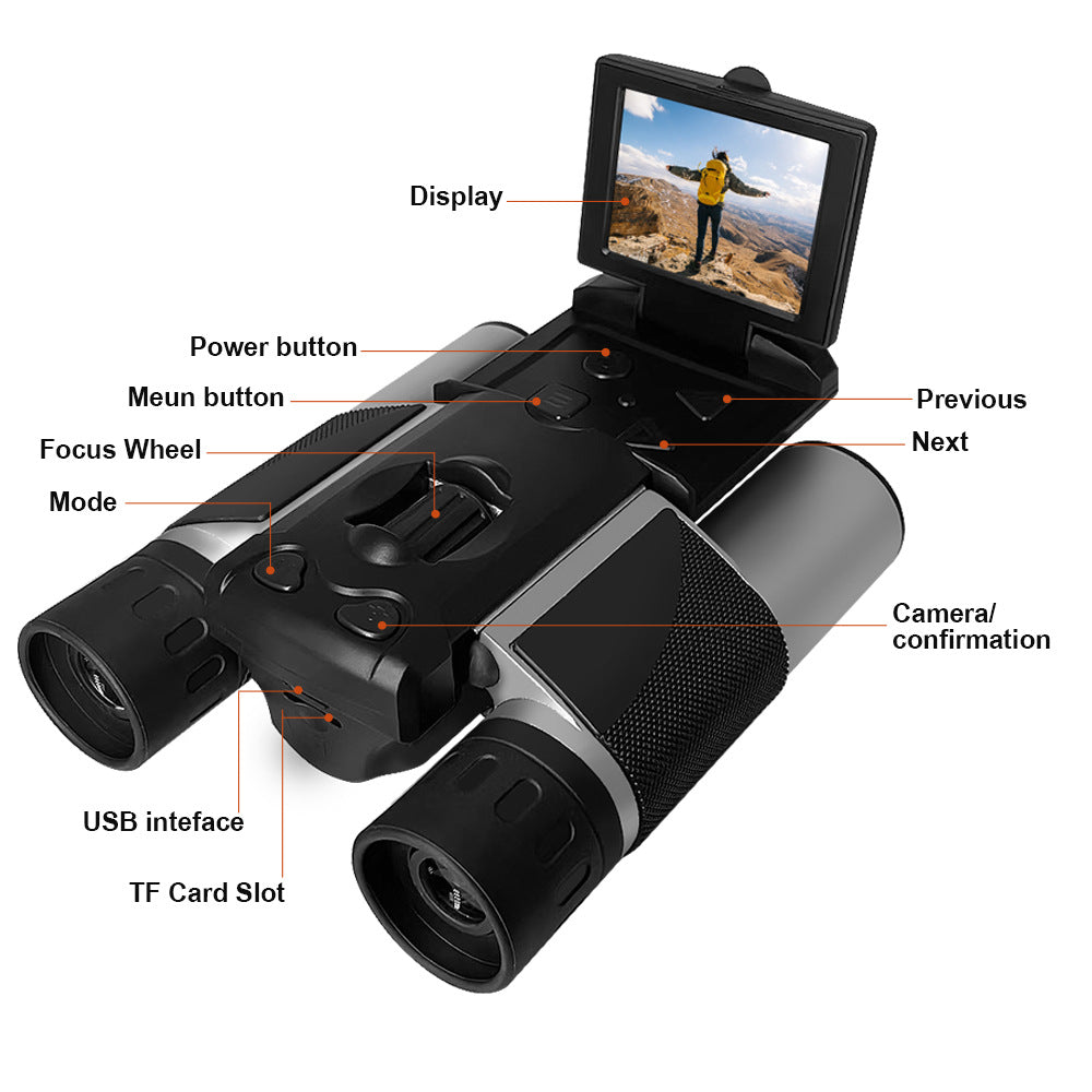 Smart Digital Camera Binoculars | 8X Zoom, LCD Screen & Starlight Night Vision