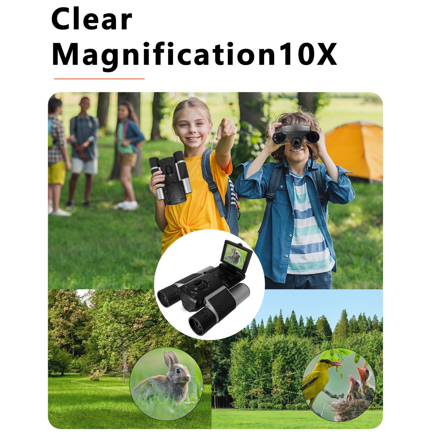 Smart Digital Camera Binoculars | 8X Zoom, LCD Screen & Starlight Night Vision