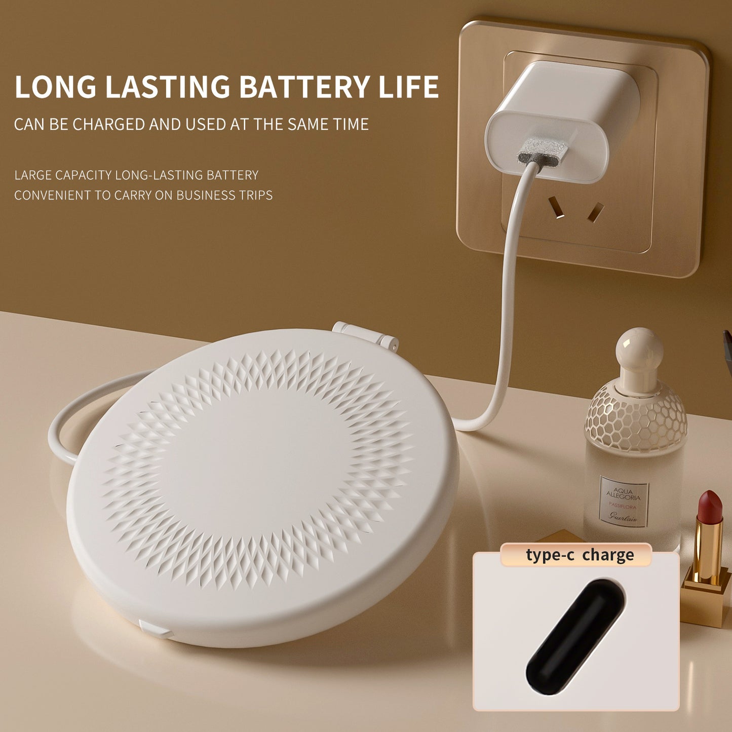 Smart LED Travel Makeup Mirror | 1x/5x Magnification & Auto On-Off