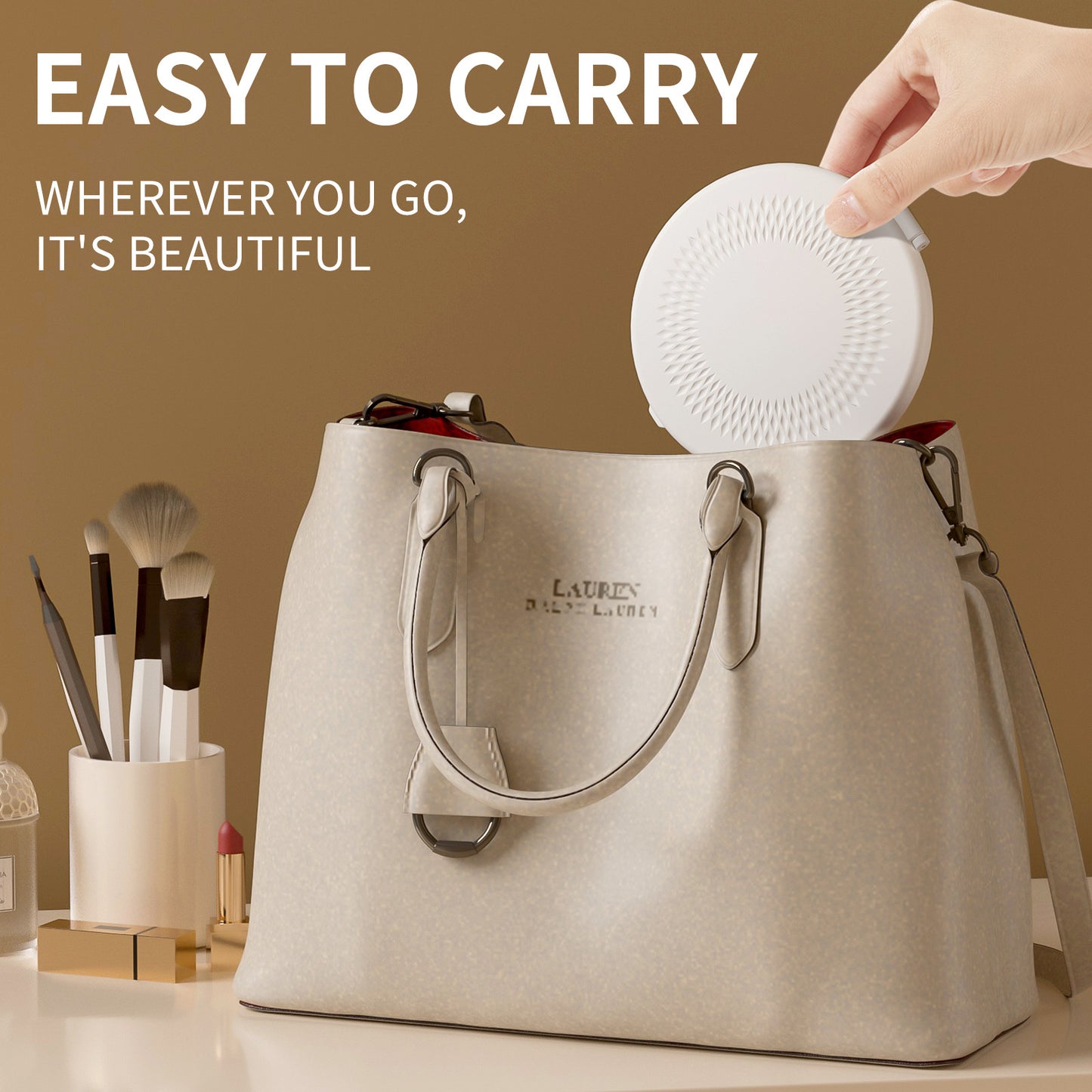 Smart LED Travel Makeup Mirror | 1x/5x Magnification & Auto On-Off