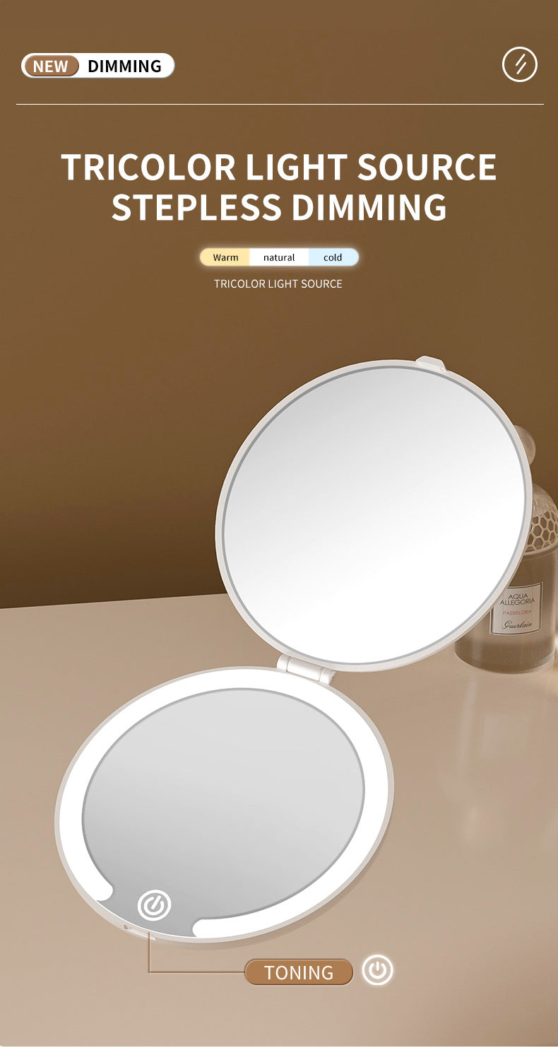 Smart LED Travel Makeup Mirror | 1x/5x Magnification & Auto On-Off