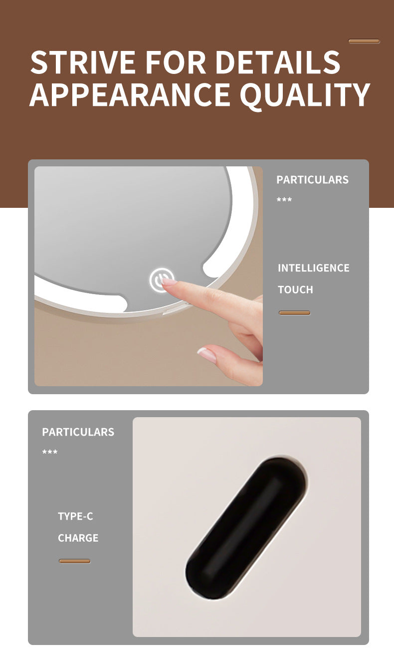 Smart LED Travel Makeup Mirror | 1x/5x Magnification & Auto On-Off