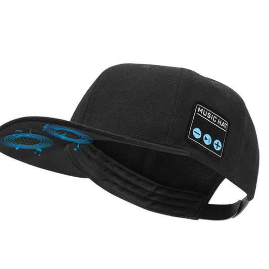Smart Wireless Bluetooth 5.0 Music Hat | Outdoor Speaker Cap with Mic (Black)