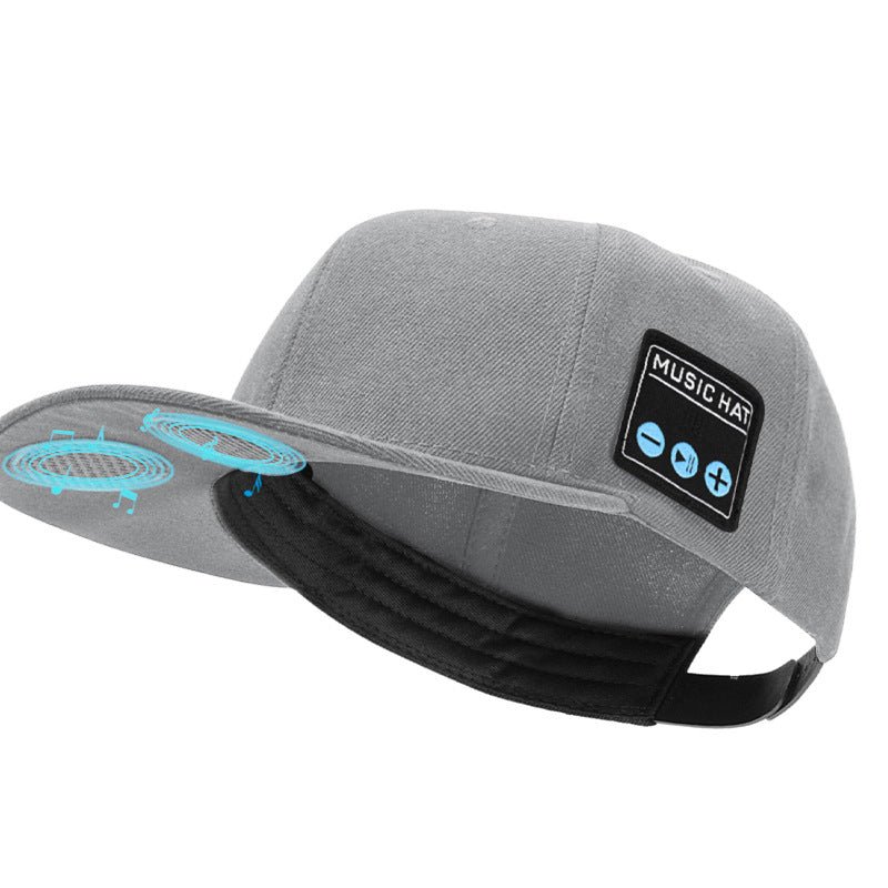 Smart Wireless Bluetooth 5.0 Music Hat | Outdoor Speaker Cap with Mic (Light Gray)