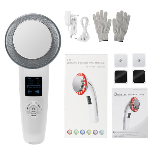 6-in-1 Ultrasonic Slimming & Beautifying RF Device – Body Sculpting & Skin Rejuvenation (White)