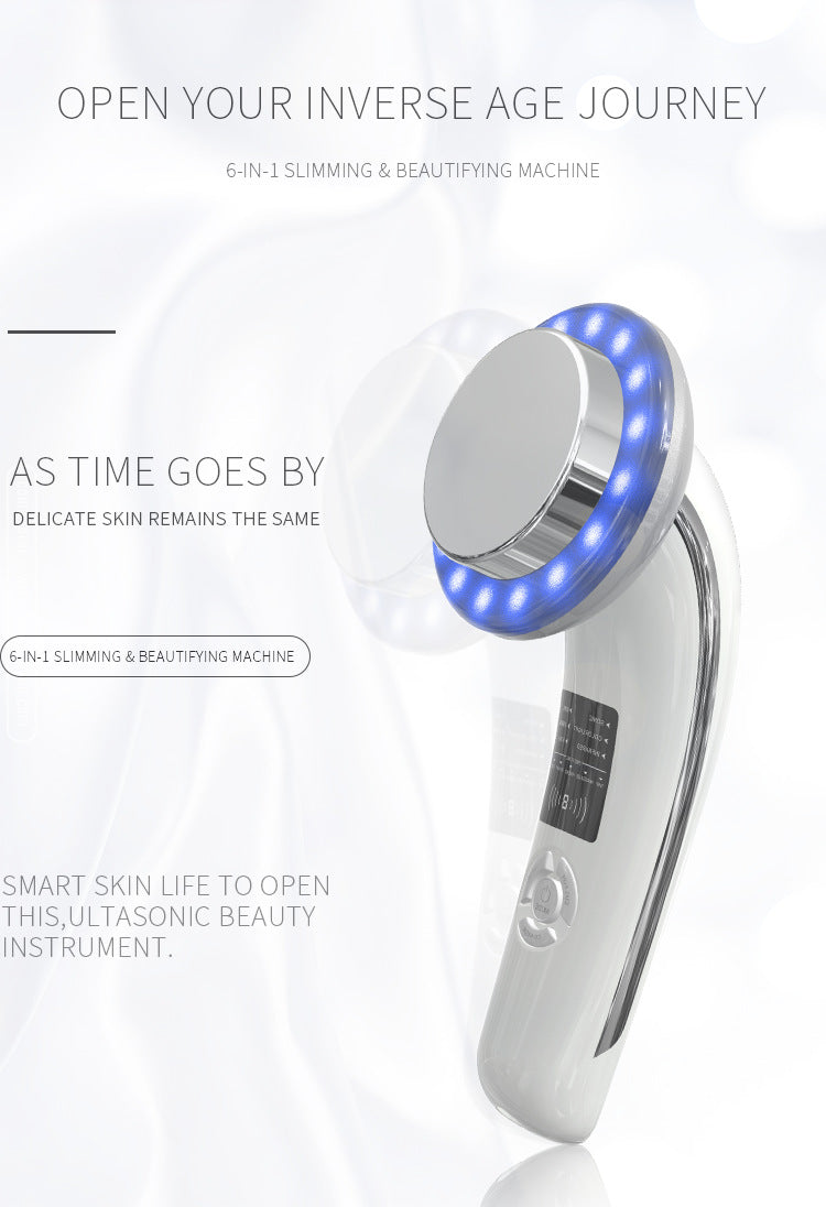 6-in-1 Ultrasonic Slimming & Beautifying RF Device – Body Sculpting & Skin Rejuvenation (White)