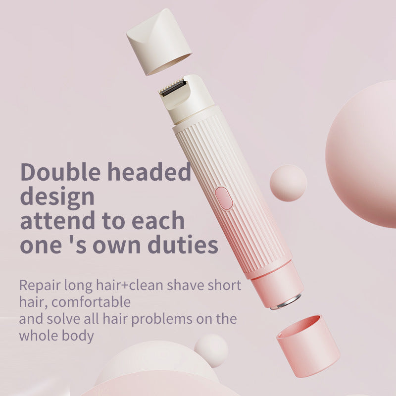 Smart 2-in-1 Lady Shaver & Trimmer | Portable USB Rechargeable (Pink)