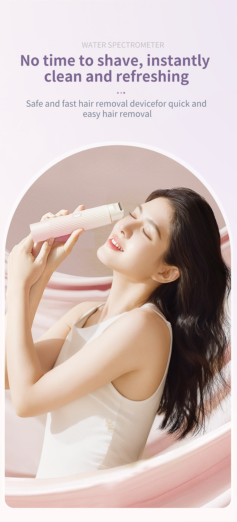 Smart 2-in-1 Lady Shaver & Trimmer | Portable USB Rechargeable (Pink)