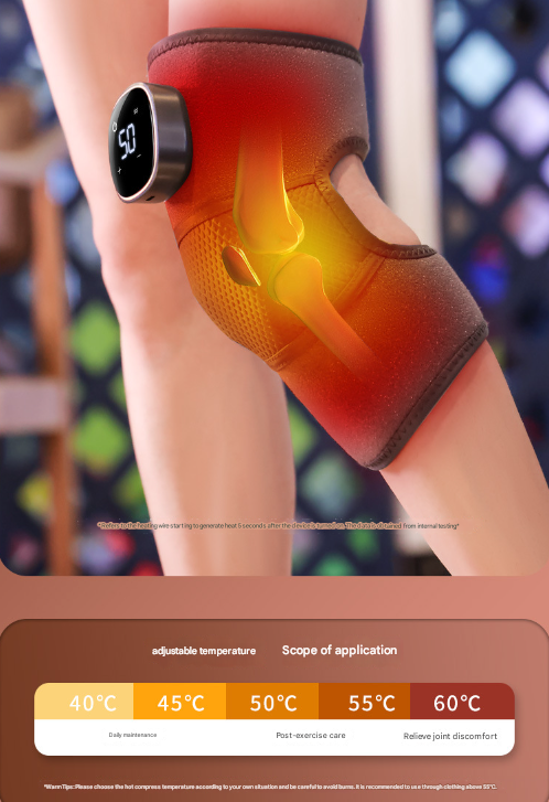 Wireless Heated Knee Massager Brace | Rechargeable Vibration & Heat Therapy (Grey)