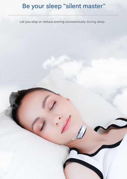 Smart Anti-Snoring Device | Rechargeable Pulse Throat Stimulator for Better Sleep (Black)