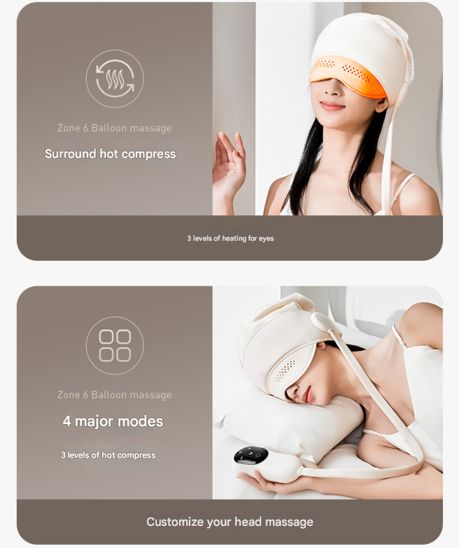 Smart Head Massage Hat | 6-Zone Airbag Scalp Therapy (Electric)
