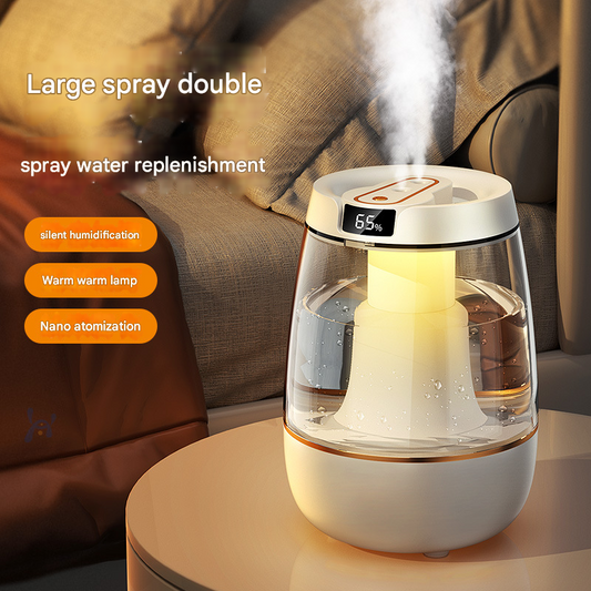 Smart 3.5L Cool Mist Humidifier | Dual Nozzle & Digital Display – Ultra-Quiet Air Purifier (White)