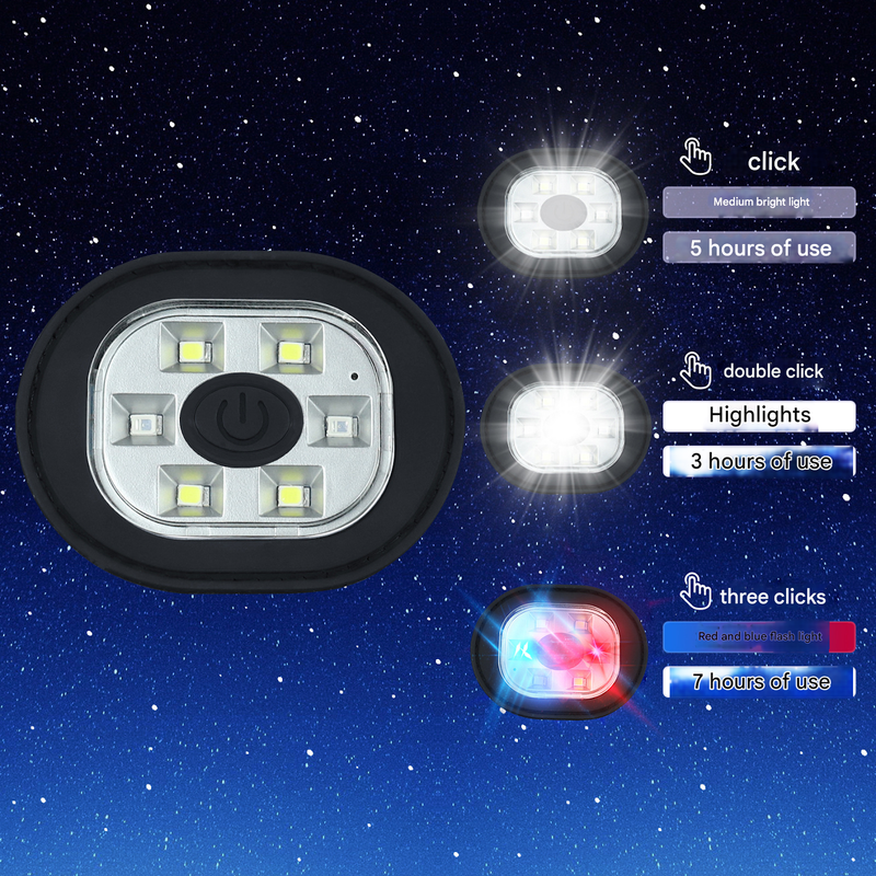 Wireless Bluetooth Beanie Hat (Navy Blue) | USB LED Headlight & Knit Cap