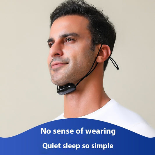 Smart Anti-Snoring Throat Massager | AI-Powered Vibration Sleep Aid (Black)