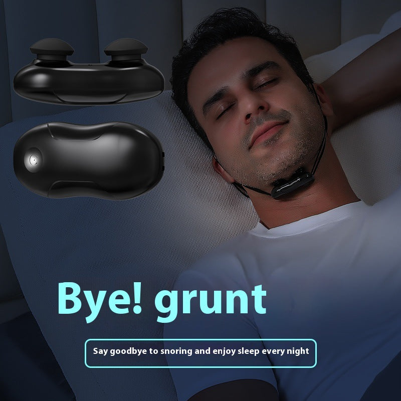 Smart Anti-Snoring Throat Massager | AI-Powered Vibration Sleep Aid (Black)