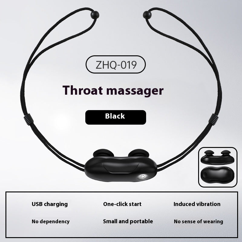 Smart Anti-Snoring Throat Massager | AI-Powered Vibration Sleep Aid (Black)