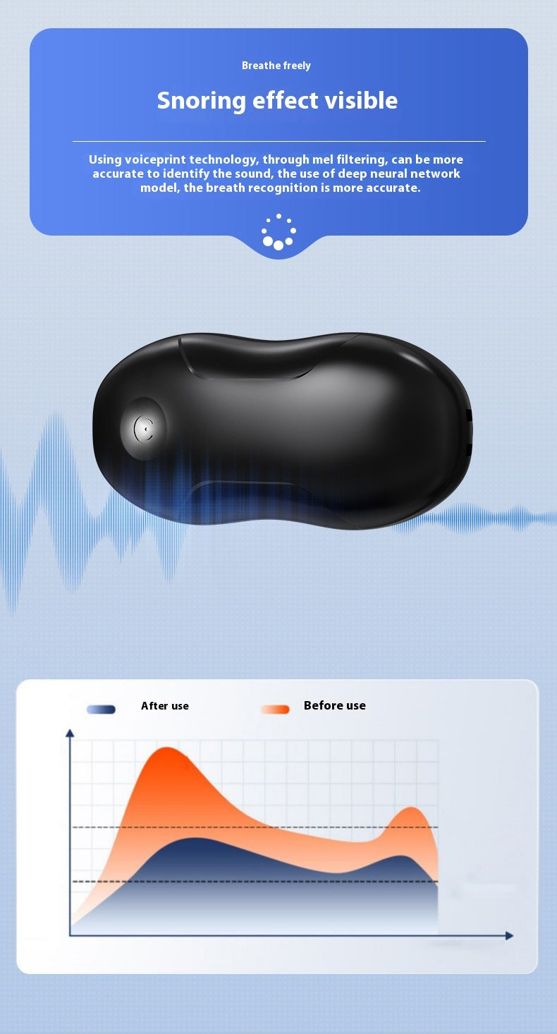 Smart Anti-Snoring Throat Massager | AI-Powered Vibration Sleep Aid (Black)