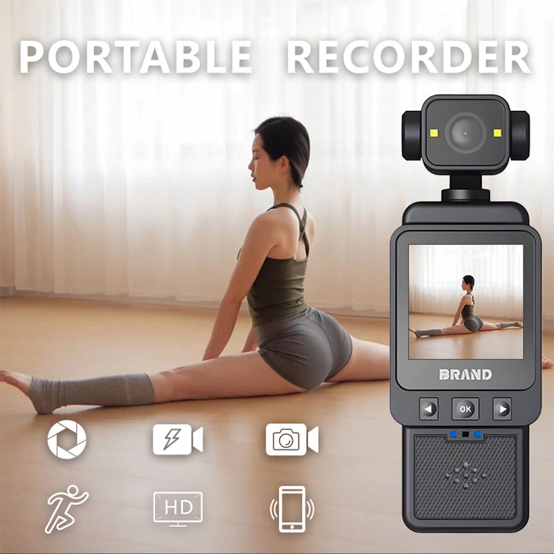 Smart Compact Body Camera | 180° Rotating Lens, Night Vision & WiFi (Black + 128GB)