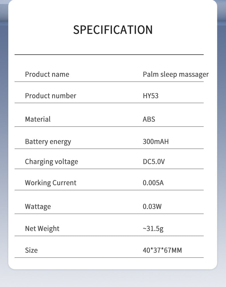 Handheld Microcurrent Sleep Aid Device | USB Rechargeable Pulse Massager (White)