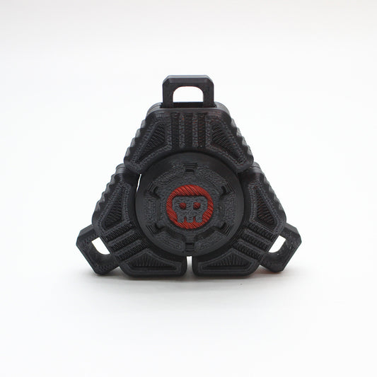 Smart Sci-Fi Triangular Fidget Spinner Keychain | 3D Printed EDC (Black)