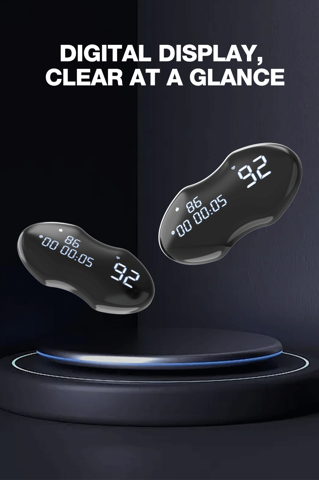 Smart Fitness Heart Rate Monitor Chest Strap | BLE & ANT+ Display Tracking (Black)