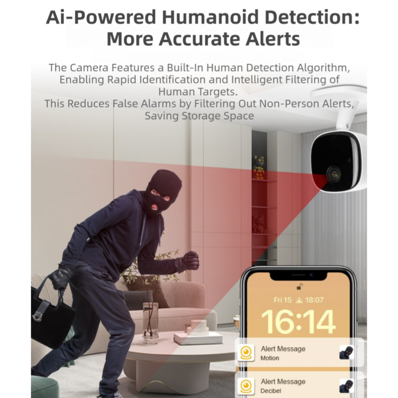 Smart Wireless WiFi Security Camera | 1080P HD, Night Vision & Two-Way Audio