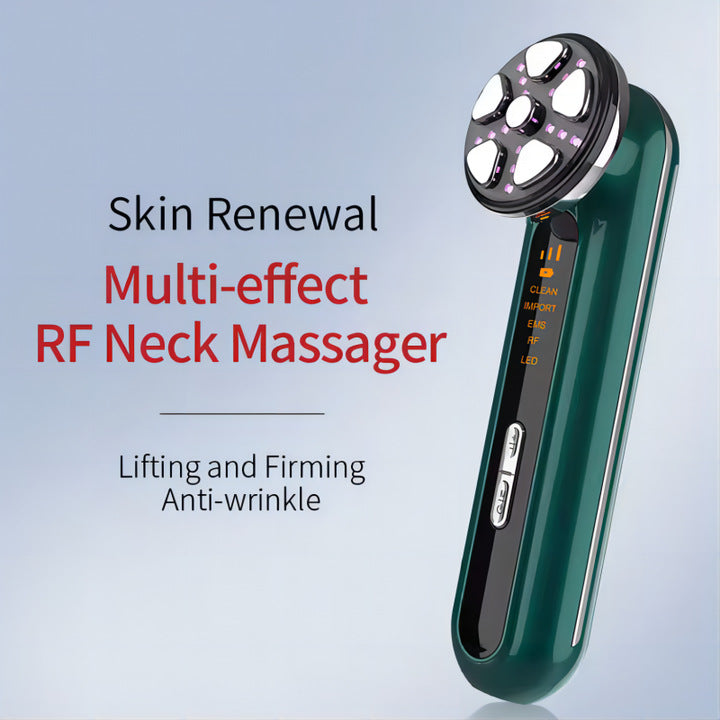 4-in-1 RF EMS Facial Beauty Device | Skin Tightening & LED Therapy Massager (White)