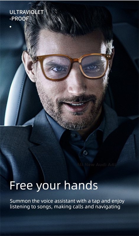 Smart Audio Glasses White | Photochromic Anti-Blue Light Open-Ear Bluetooth 5.4