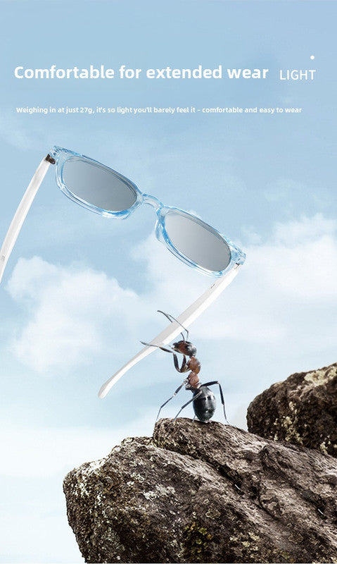 Smart Audio Glasses Coffee Brown | Photochromic Anti-Blue Light Open-Ear Bluetooth 5.4